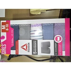 Reebok‎ Girls' 5-Pack Seamless Boyshorts Underwear, Size M (8-10)